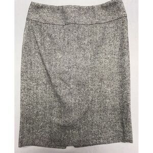 Banana Republic Skirt 4 Gray Wool Blend Double Zip Stretch Pencil Knee Career